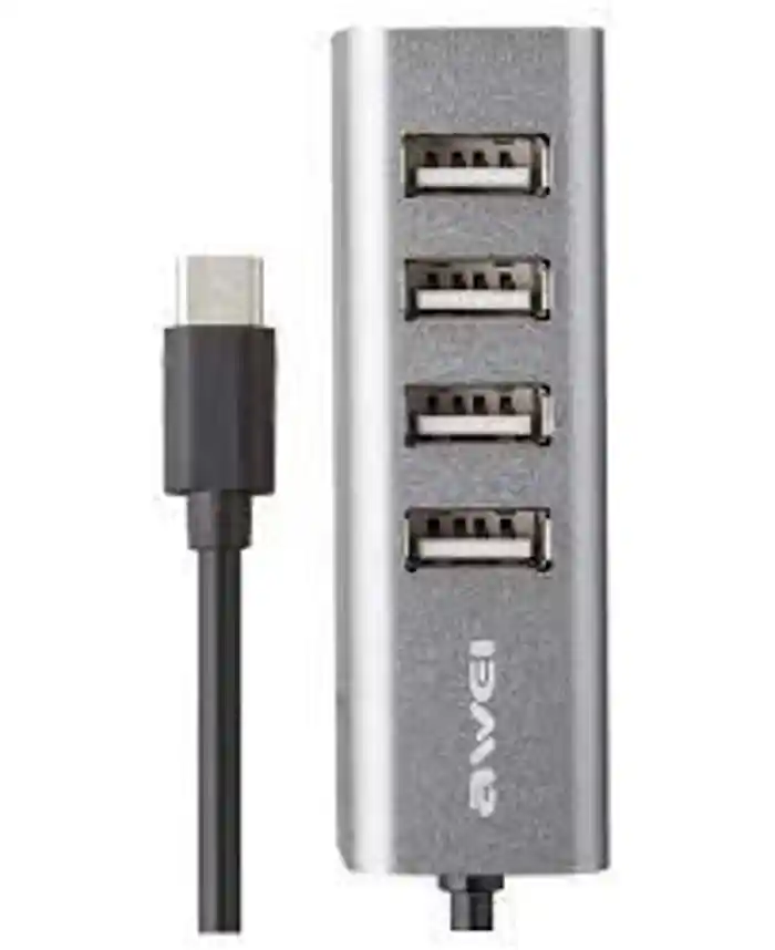 Awei CL-122T Type C Hub USB 2.0 Hub 4 Ports USB Splitter 750mm Length